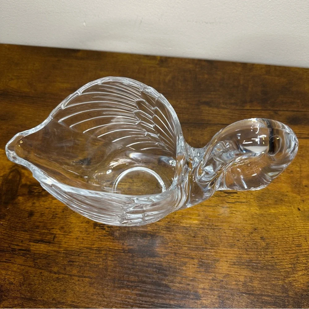 Vintage Crystal Glass Swan Figurine Elegant Bird Decor Mid Century Style